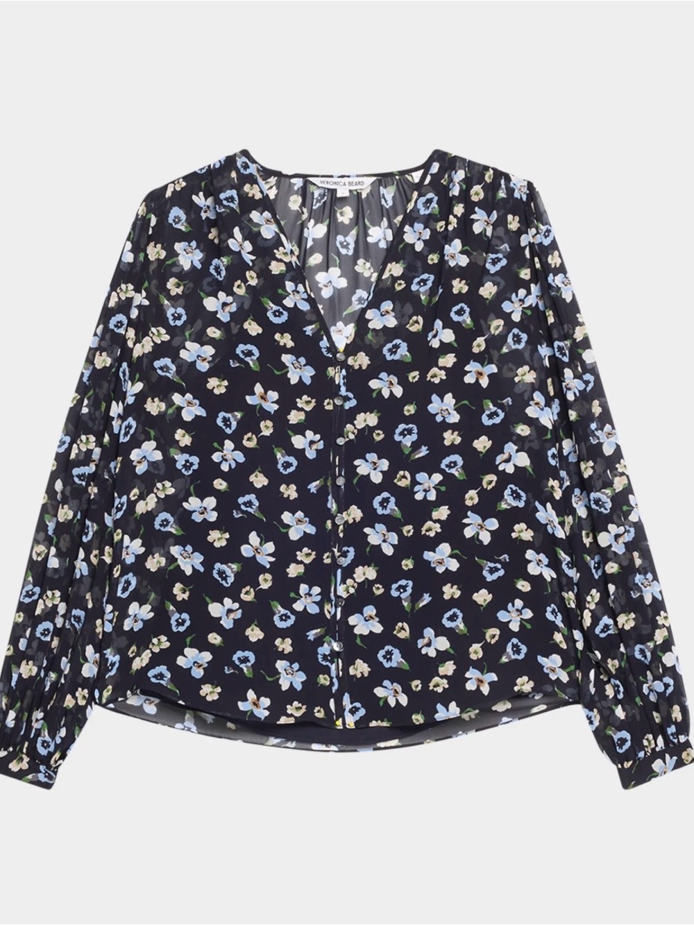Veronica Beard Alec long sleeve V-Neck Blouse. Size 8